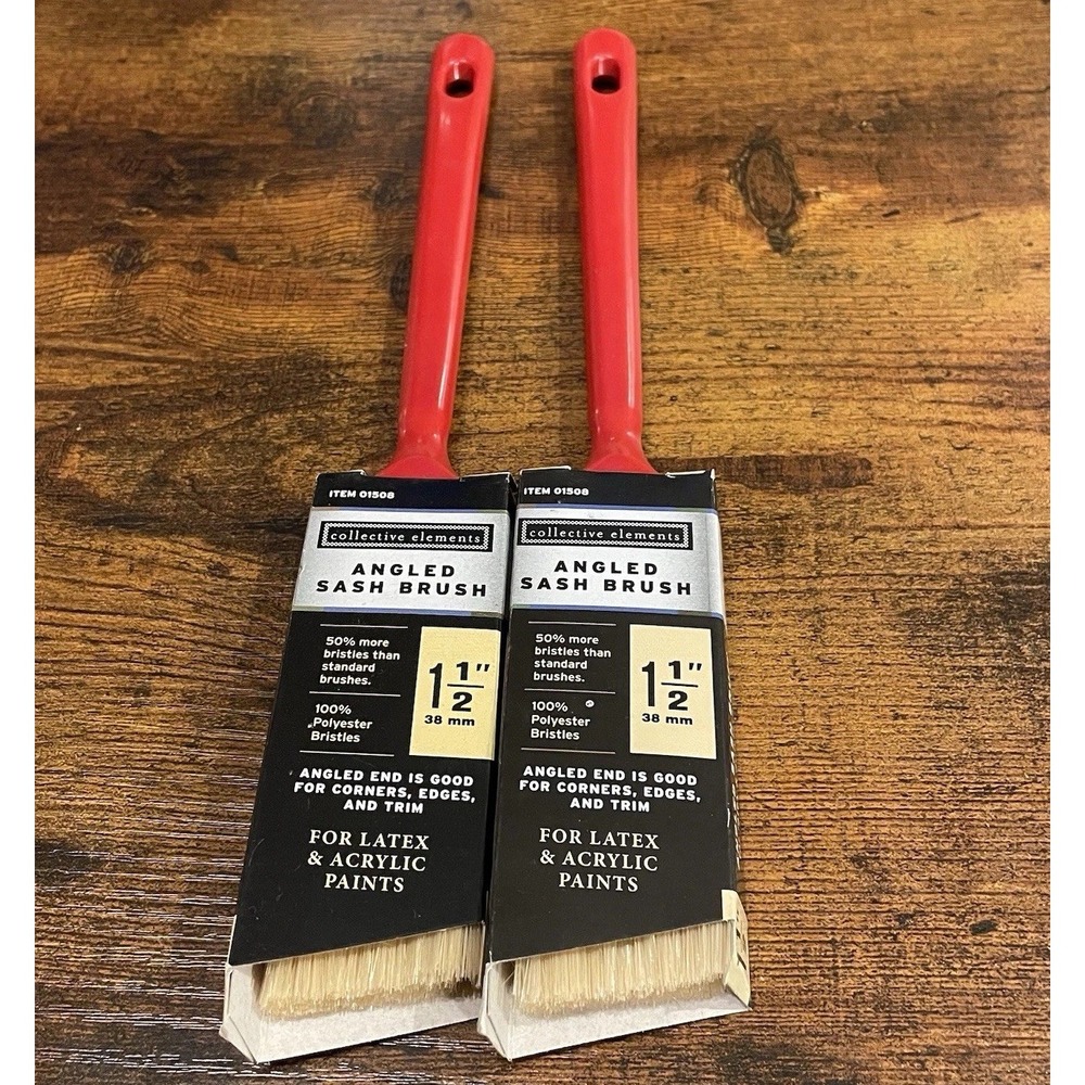 🐝 Collective Elements 1.5" Angled Sash Painting Brush- 2 Counts #️⃣